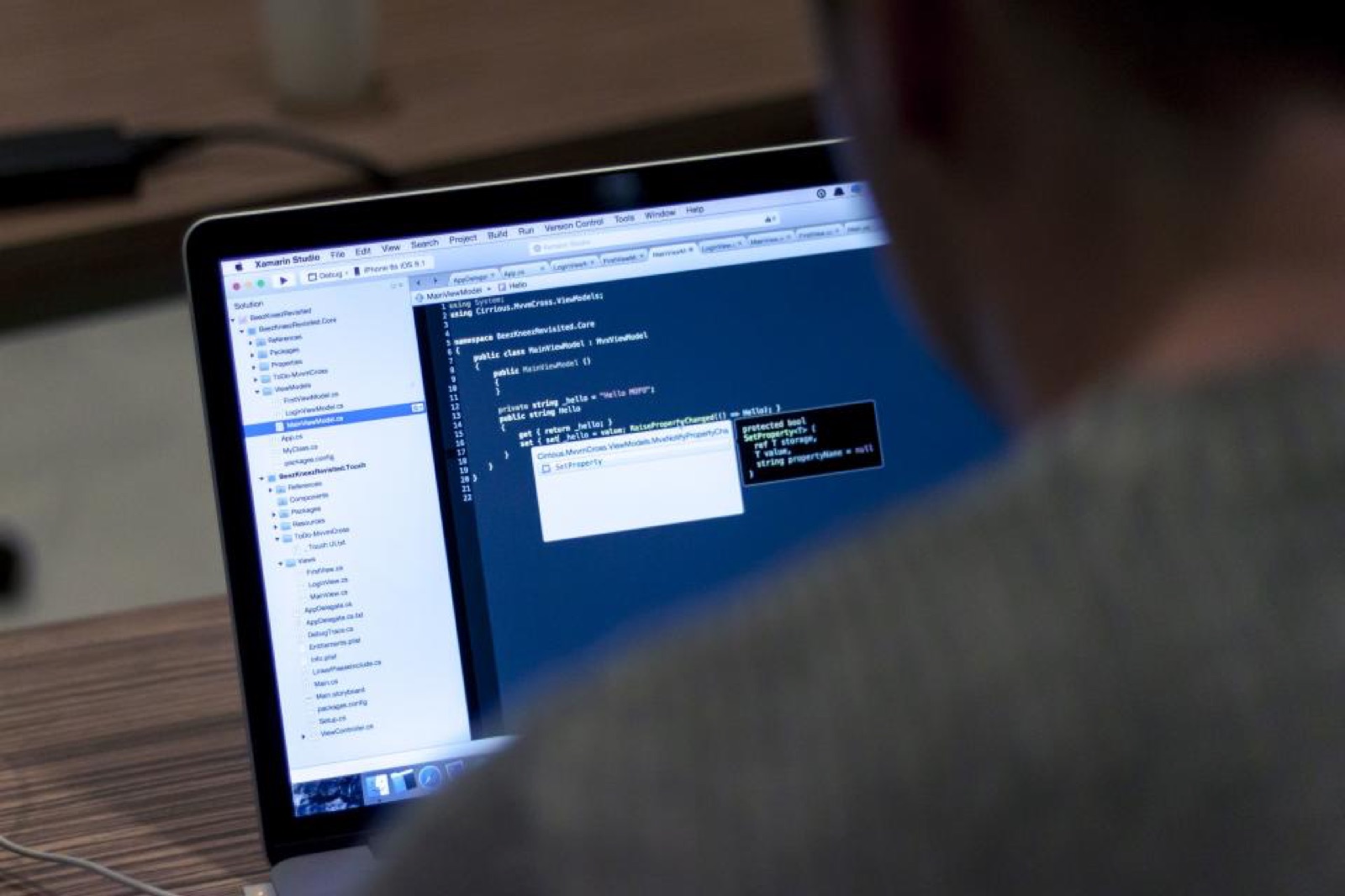 A developer's screen full of source code