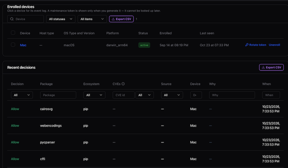 EagleWise Eagle Guard dashboard